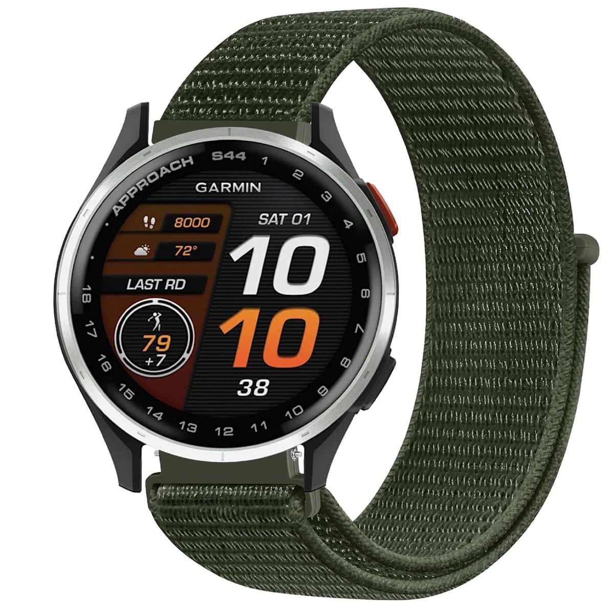 Dailygoods - Nylon Band voor Garmin Approach S44 20mm Ademend en Flexibel
