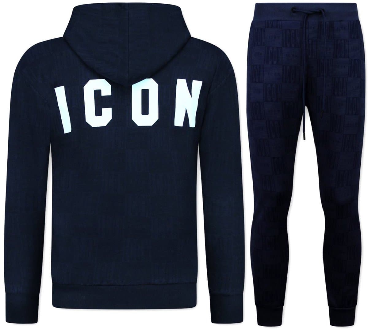 Trainingspak Heren ICON - Tracksuit Heren - Joggingpak Heren Volwassenen -5837- Donker Blauw