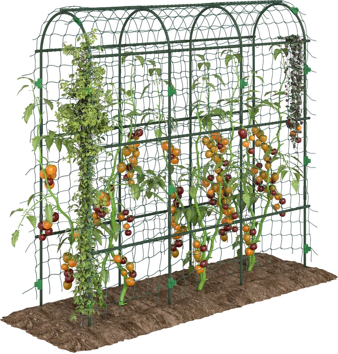 Metalen Plantenklimrek voor Buiten - Rankhulp voor Klimplanten en Groenten - Met Klimnet - 183 cm Hoog