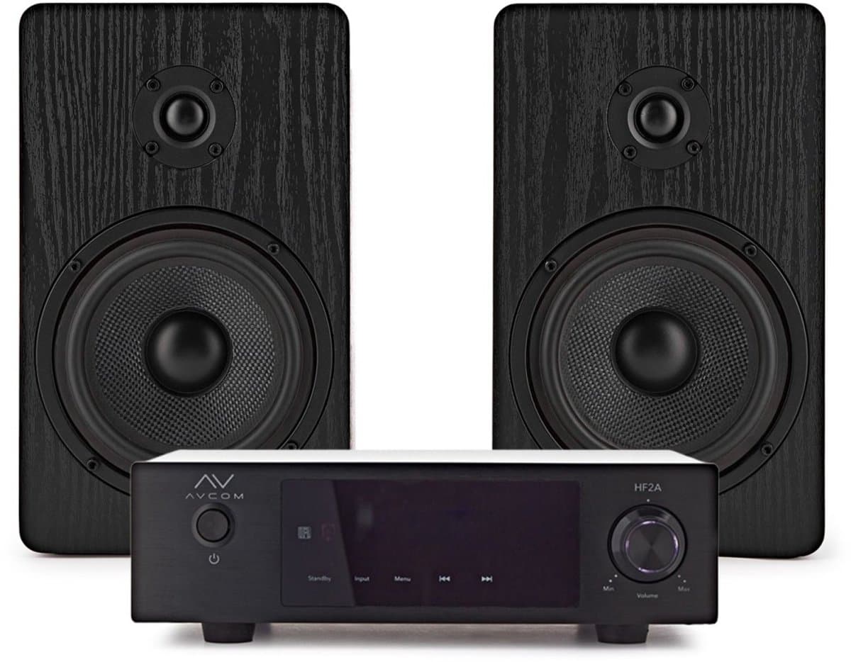 AVCOM Solid State-versterker met passieve luidspeakers, zwart