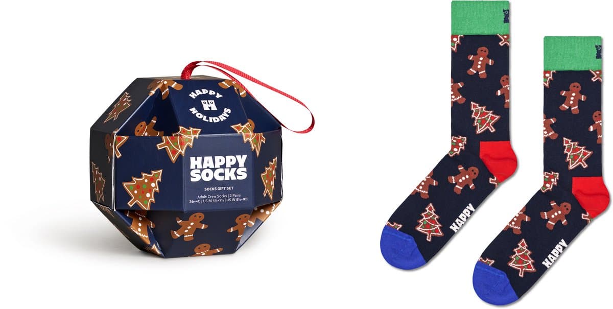 Happy Socks unisex giftbox sokken gingerbread cookies multi