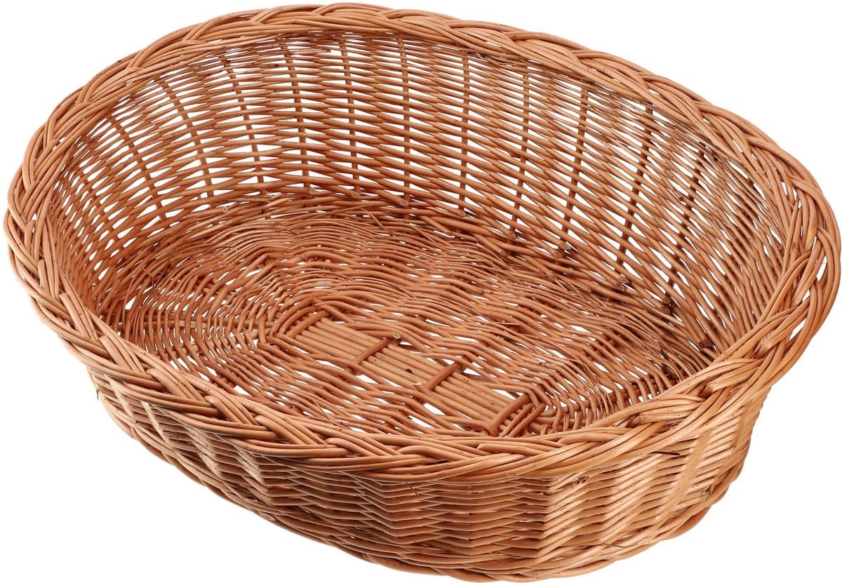 KADAX Wilgentenen Honden- en kattenligstoel, huisdierbed in natuurlijke kleur, hondenbed, kattenmand, ligstoel voor dieren, dierenbed, hondenslaapplaats, rustmand (15x65x50cm)
