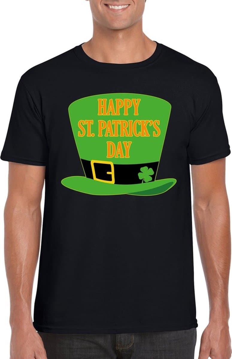 Happy St. Patricksday t-shirt zwart heren - St Patrick's day kleding XL