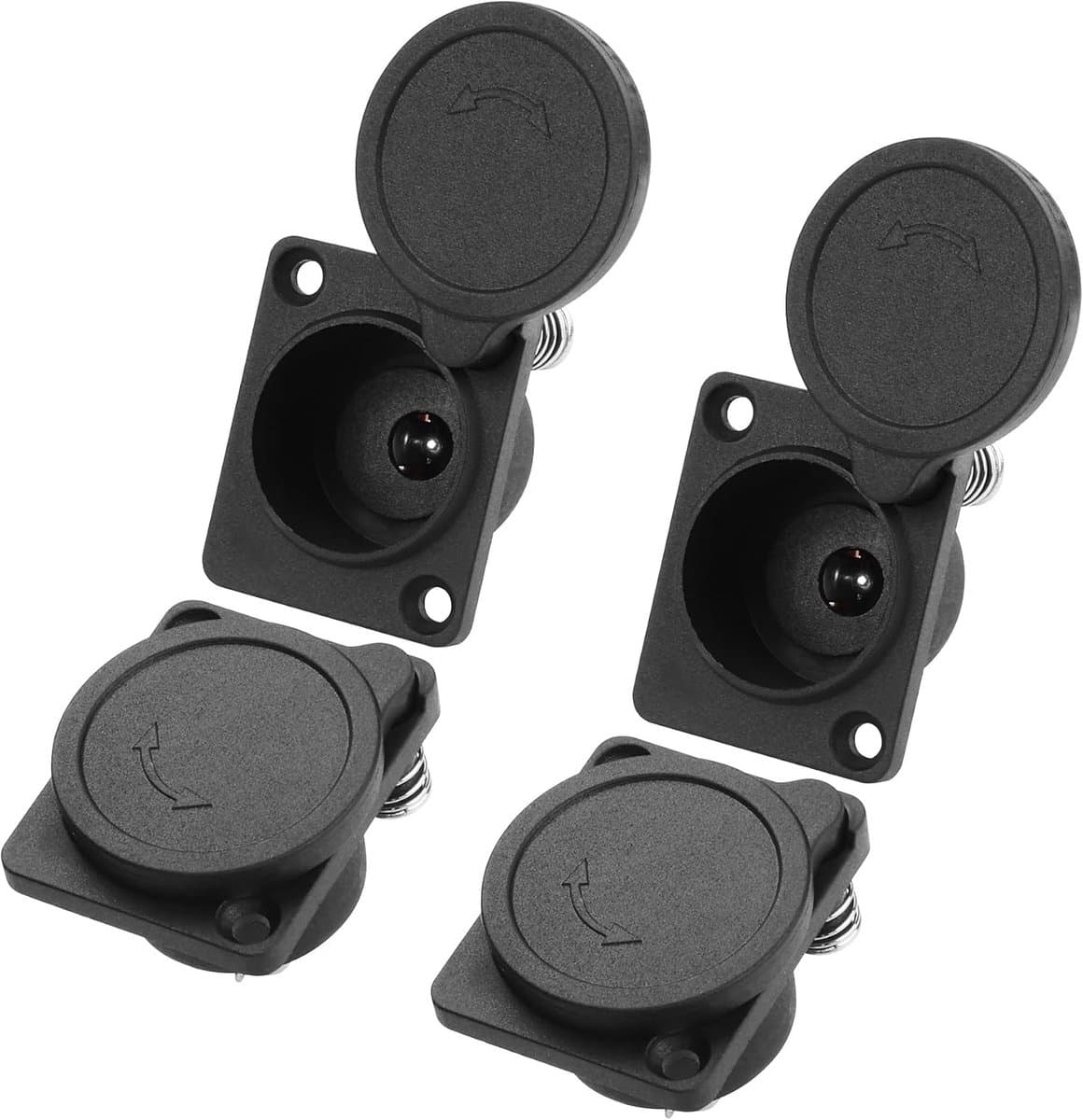 5.5 x 2.5mm Paneelmontage Bushing, 12V, 3A DC Voedingsconnector met Waterdichte Deksel voor CCTV, LED Strips en Autospeakers (Set van 4)
