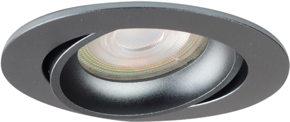 LED inbouwspot Saelo rond gunmetal - 2700K - dimbaar - 2 jaar garantie