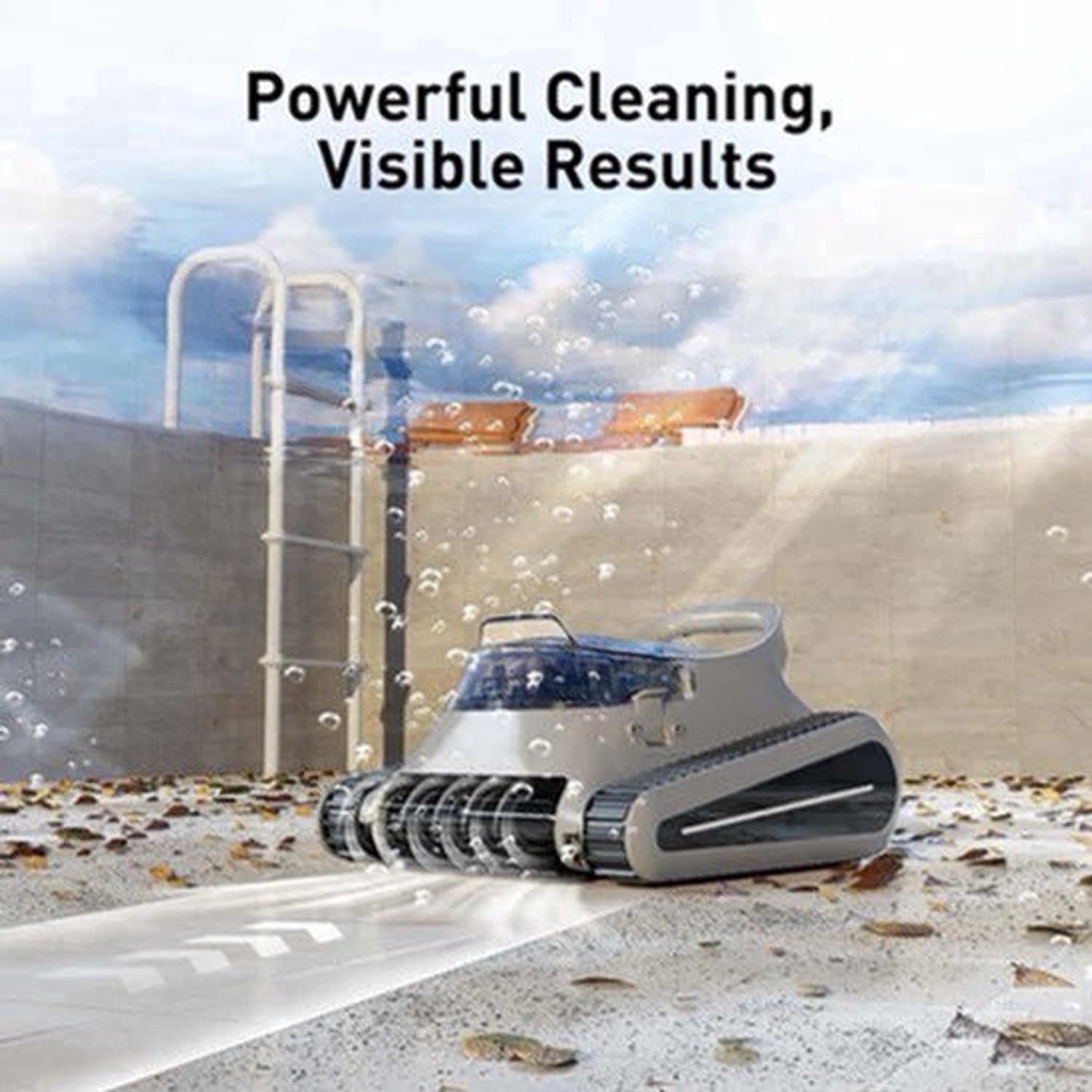 Robotzwembadstofzuiger – Zwembadrobot – Draadloze Poolcleaner – Automatische Zwembadreiniger – 210 Min Batterij – Krachtige 180W Motor - Donkergrijs