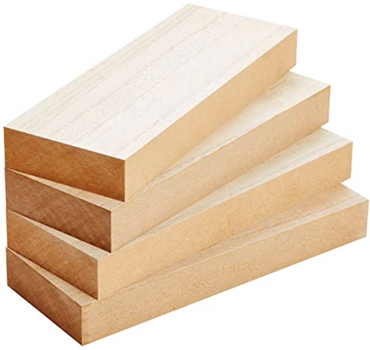 Onafgewerkte houten rechthoek blokken voor DIY ambachten - 4 Pack