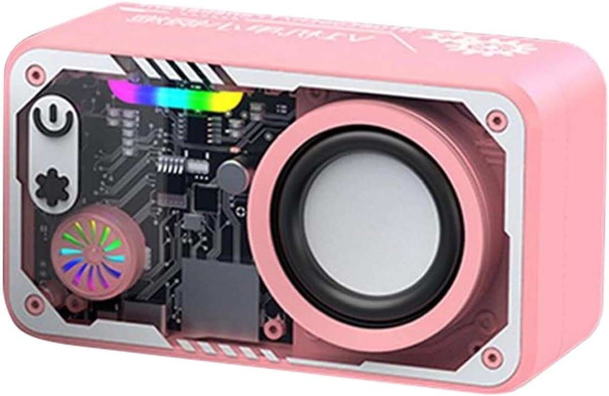 Draadloze luidspreker - Audio speaker - Feest en camping - Muziekresponsieve verlichting - 153 x 62 x 5 cm - Roze