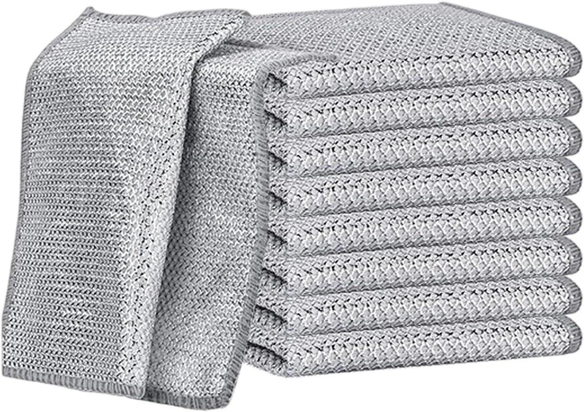 Krasvrije Schoteldoeken - Vaatdoeken Mesh Scrubber - Keuken Schoonmaken - Zilverdraad Vezels - 21 x 21 cm - Veelkleurig