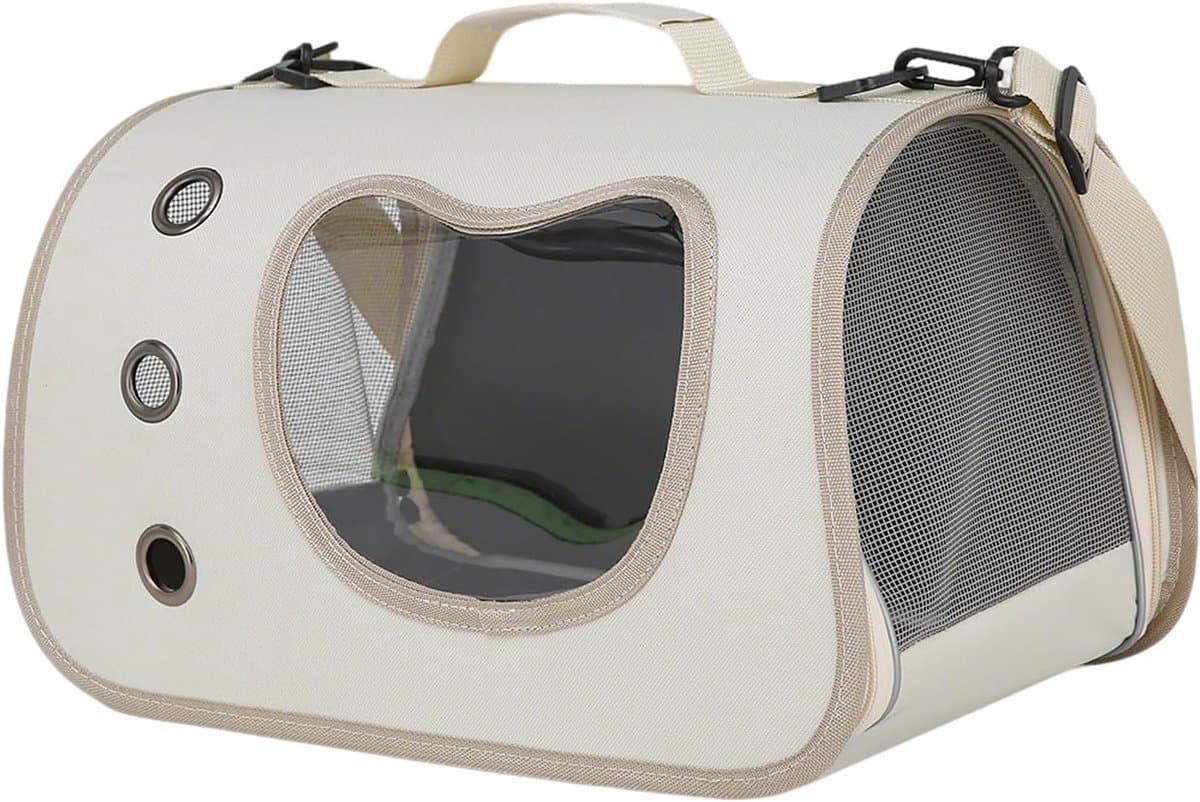 Reismand Kat - Draagtas Dier - Veilig Vervoer - Transparant Venster - 40x26x26 cm - Wit