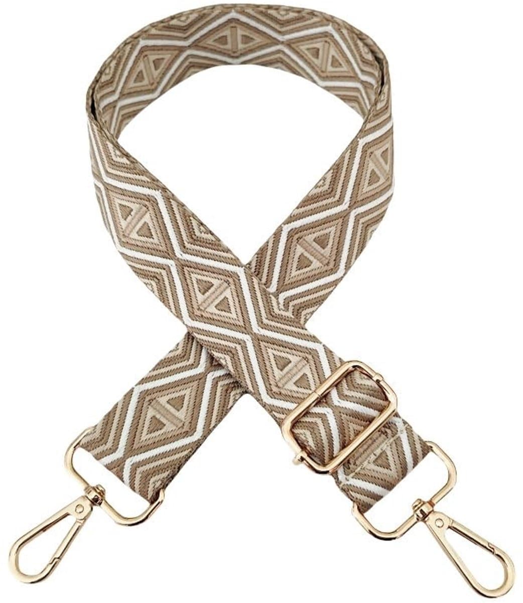 Dailygoods- Schouderriem Verstelbaar 72-130 cm - Tassenriem - Draagriem - Boho-stijl - Karabijnhaak - Duurzaam Nylon - Tasriem