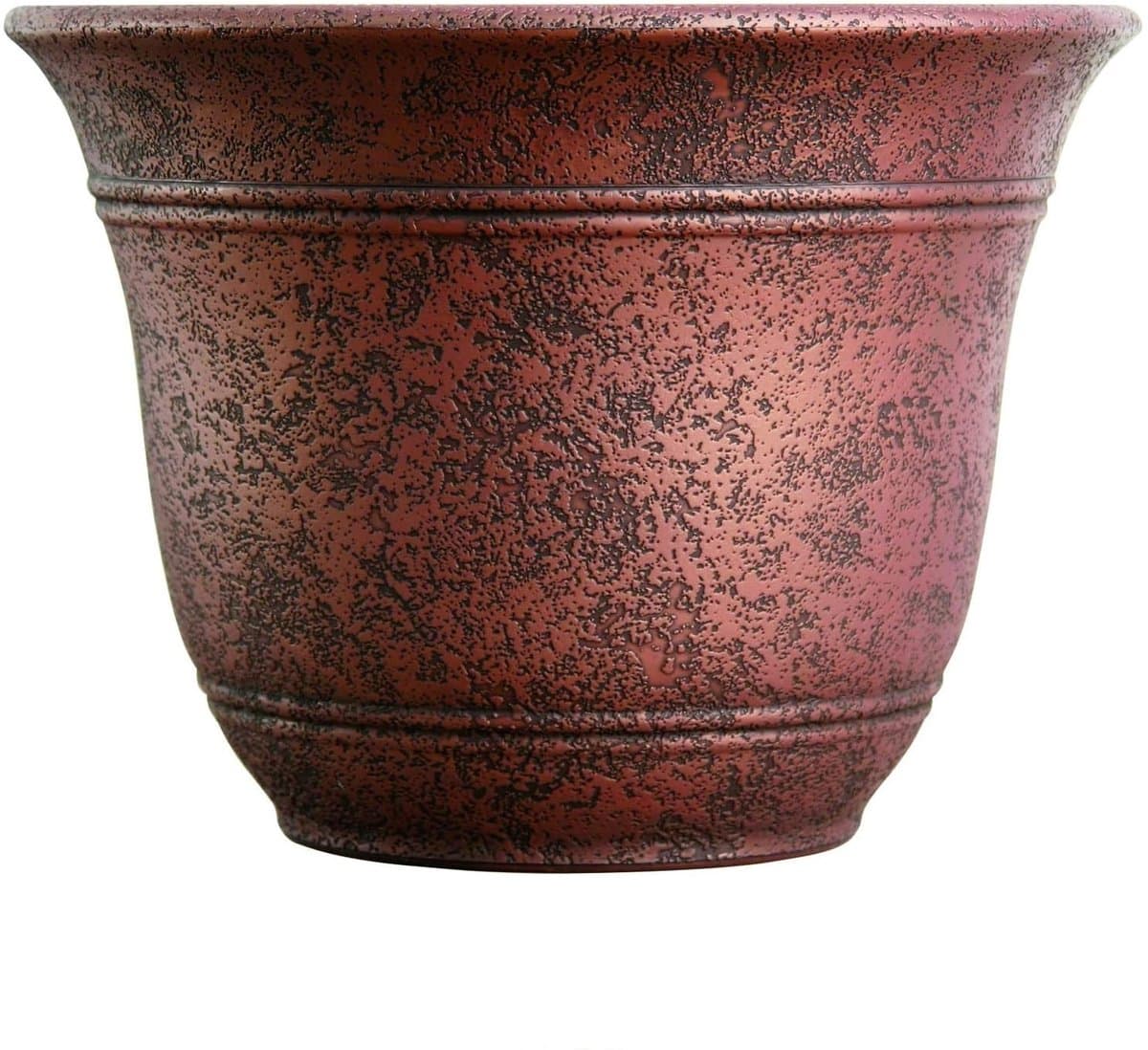 HC Companies Sierra ronde zelfbewaterende plantenbak van 25 cm - weerbestendige kunststof hars bloem tuin plant pot container, rustieke Redstone