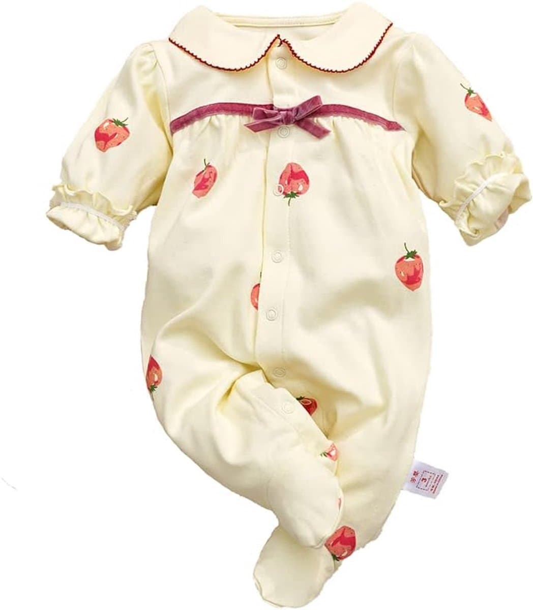 SnelShoppen - Long Sleeve Romper voor Baby Meisjes en Jongens, Schattige Newborn Bodysuit, Unisex Kleding, 100% Organisch Katoen, Ideaal voor Gevoelig