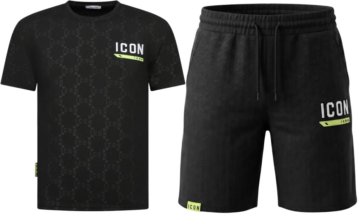 Zomerset Heren ICON - Oversized T shirt en Short Heren - Twinset - 2096 - Zwart