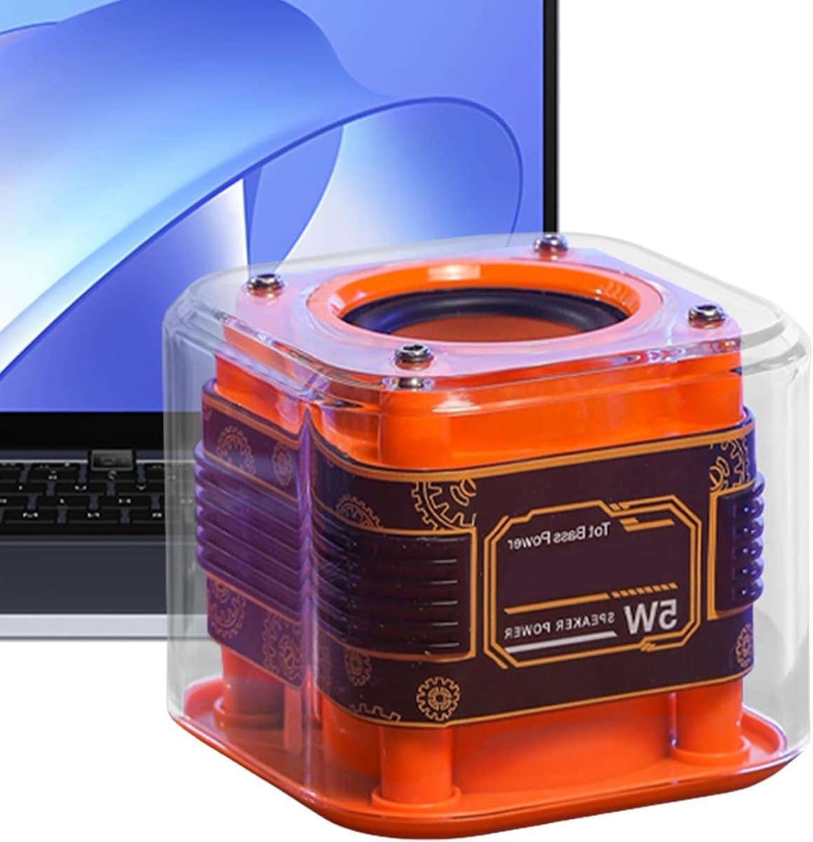 Draagbare Speaker - Subwoofer Stereo - Buiten Geluid - 360 Surround Sound - 8 x 8 x 8 cm - Oranje