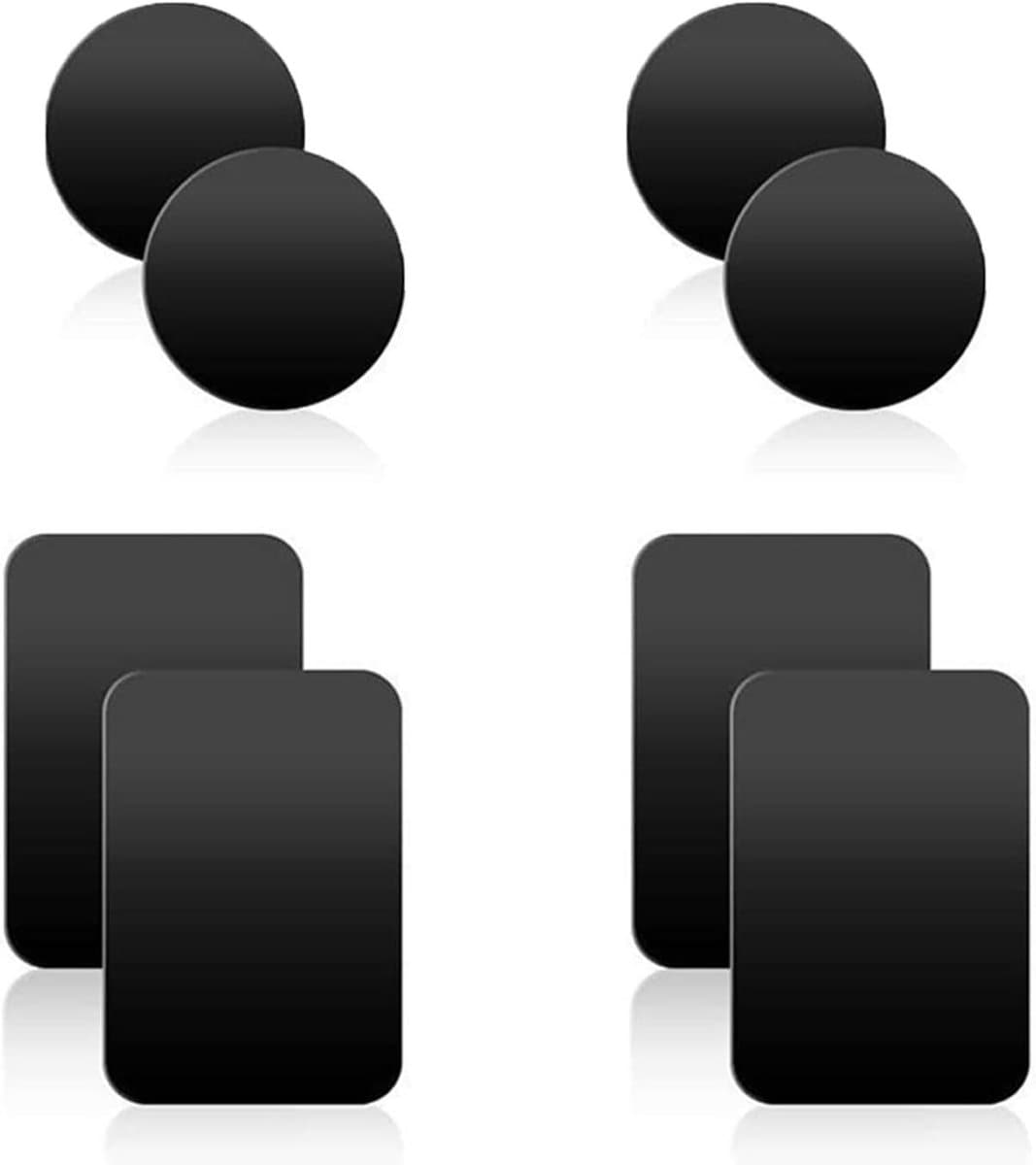 Autohouder Magneet Platen - Metaal Stickers Universeel voor Mobiele Telefoonhouder Auto - Set van 8 - Magnetische Telefoonhouder Accessoires - Rond en Rechthoekig