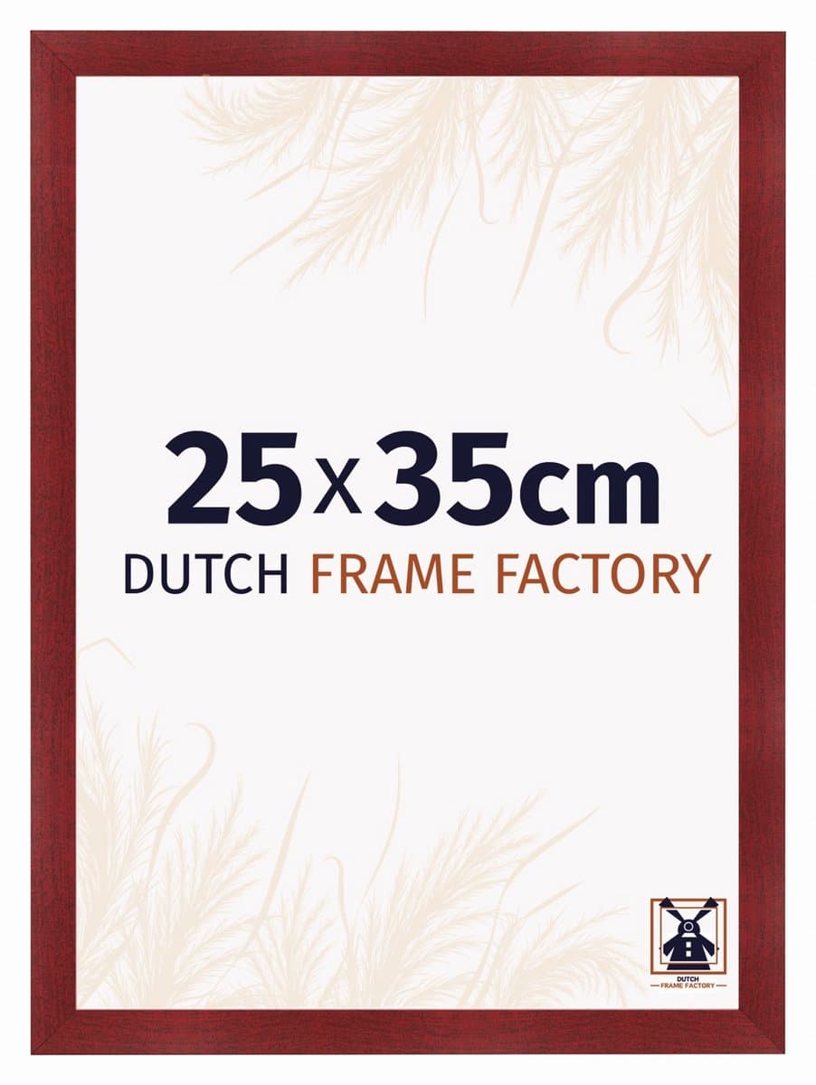 Fotolijst 25x35 cm - MDF - Wijnrood Geveegd - Praag