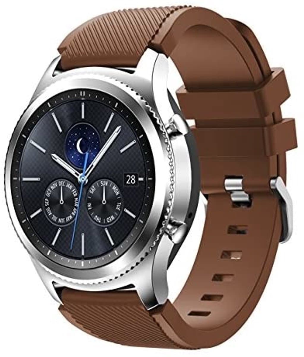 Geschikt voor Samsung Gear S3 siliconen bandje - koffiebruin - 46mm