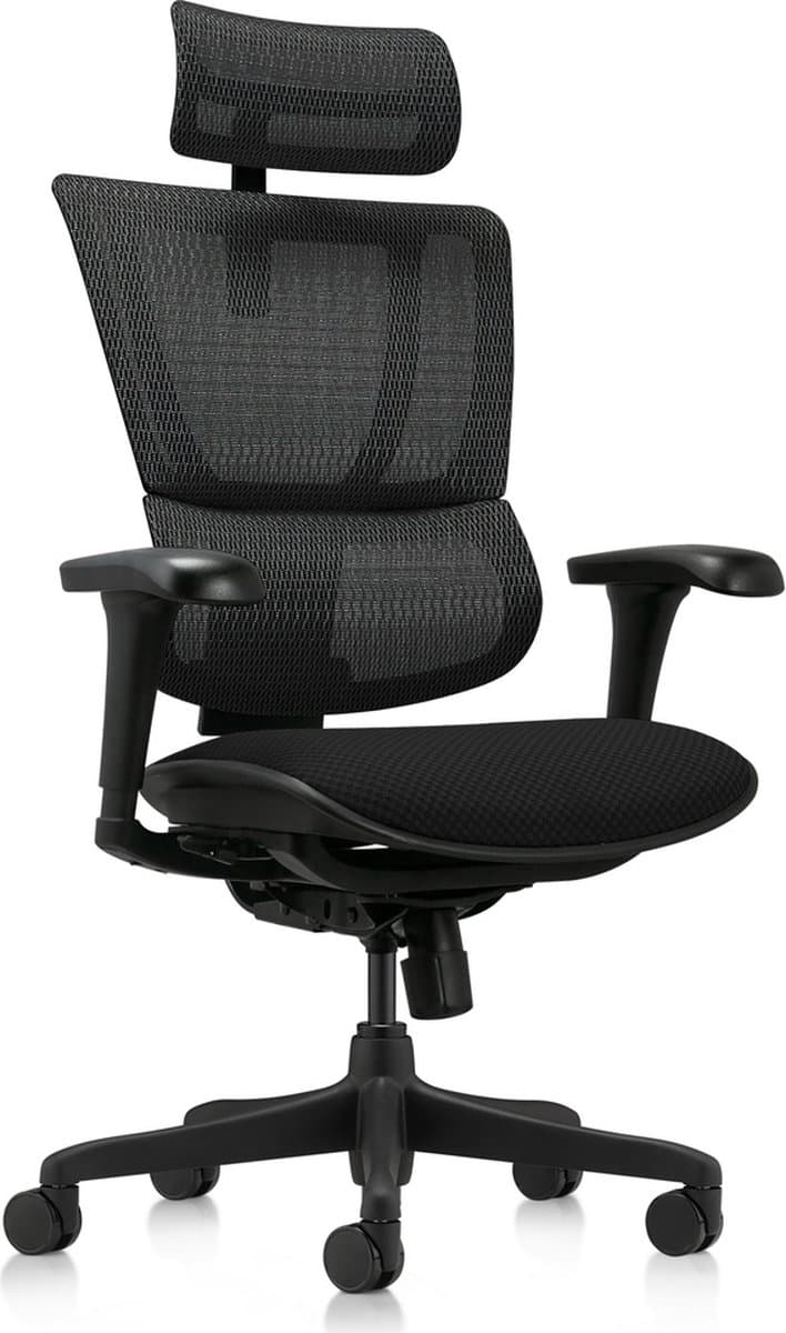 Bureaustoel / directiestoel ERGOHUMAN SLIM ECO F GEN2 Zitting stof / rugleuning mesh zwart hjh OFFICE