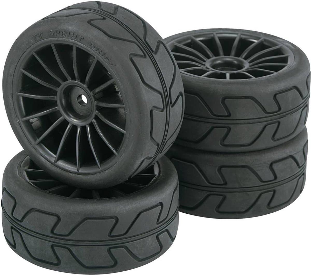 Reely 1:10 Straatmodel Complete wielen Speed 15-spaaks Zwart 4 stuk(s)