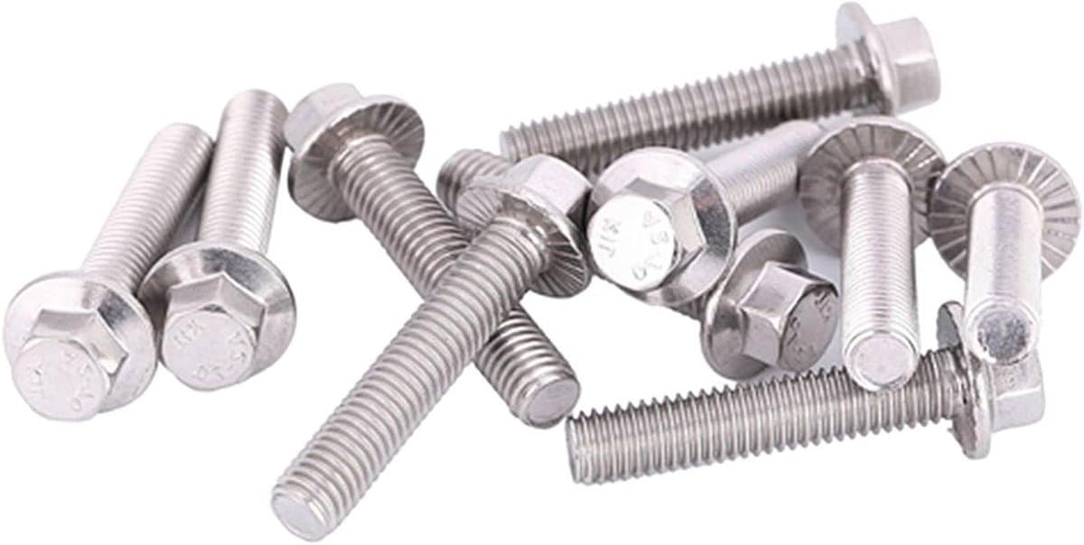 Zeskantbouten met Flens - Bouten met Ring - Machinebouw Bevestigen - Geïntegreerde Flens - M8x40 10 stuks - Zilver