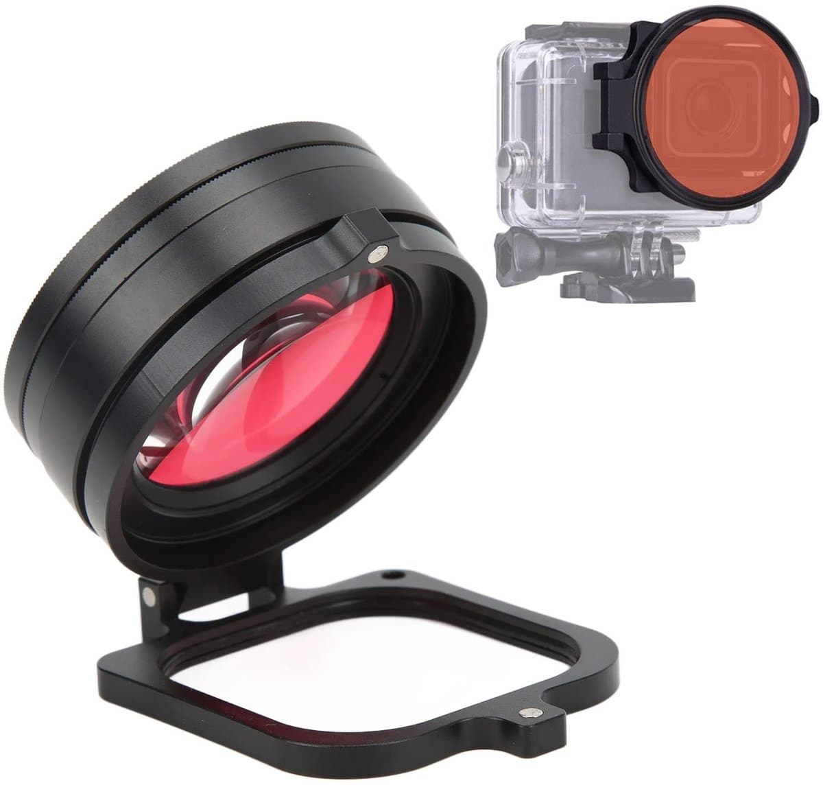 Dailygoods- Macro Lens Filter Kit 16X - 58mm HD Rood/Paarse Filter - Waterdicht Duikfilter - Onderwaterfilter - Sportcamera Lensfilters - Optisch Glas + Aluminiumlegering