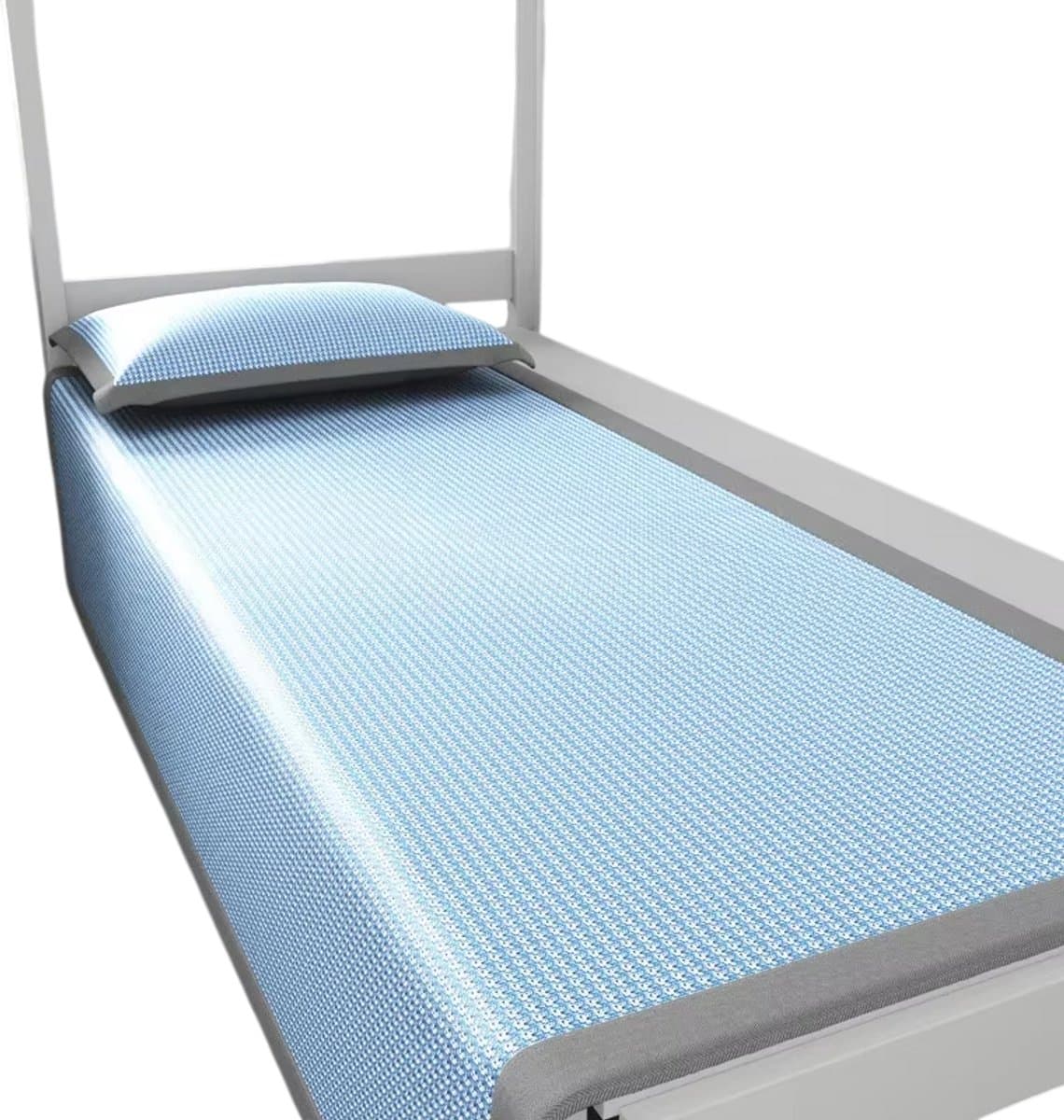 Ijszijde Slaappad Koelmatras voor Studenten – Ademend Zomer Bedekking Jacquard voor Dorm Bed - Blauw - Maat 120x200cm