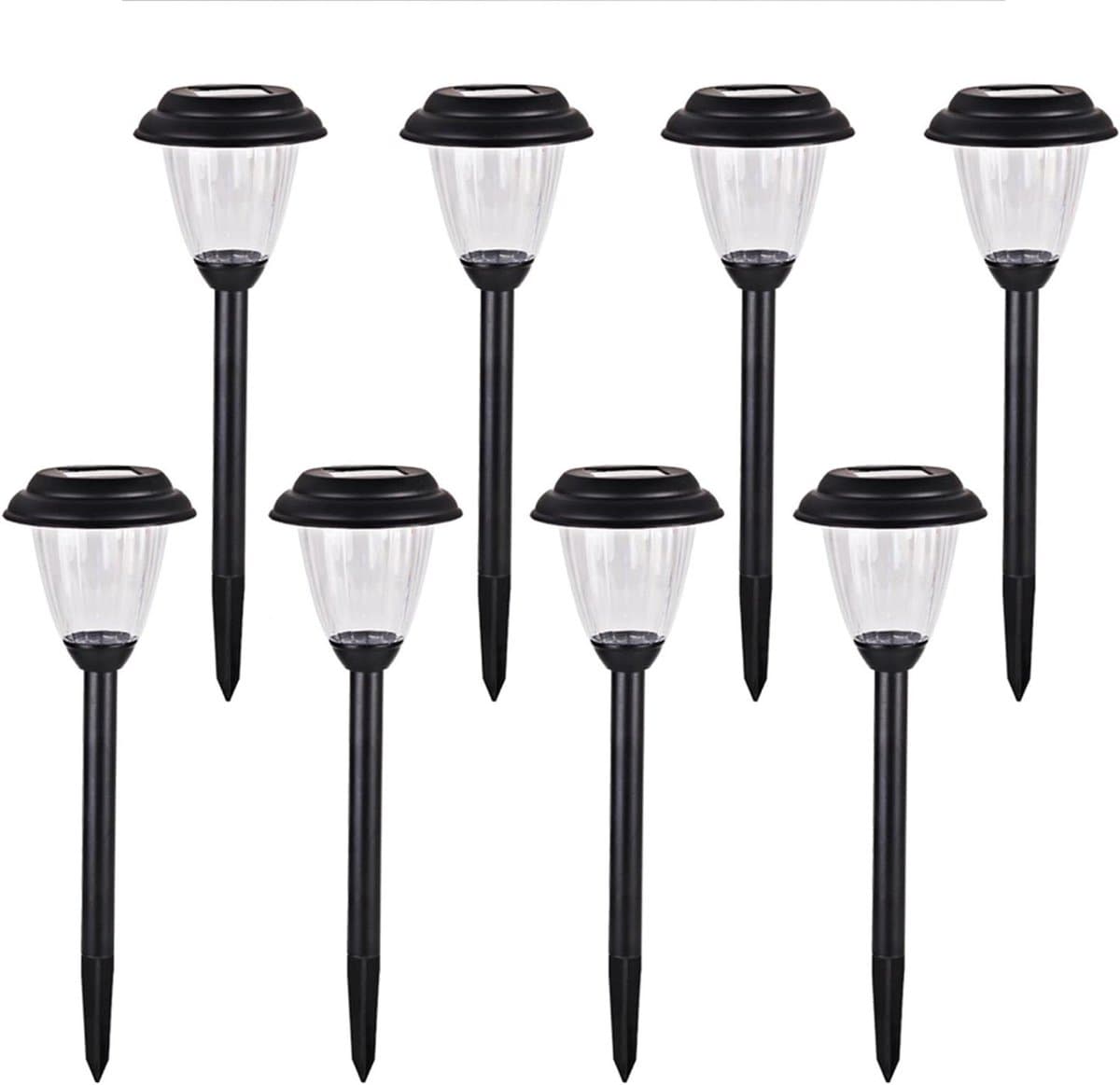 Led-lampen - Buitenverlichting - Tuinverlichting - Dimbaar - 8 stuks - Zwart