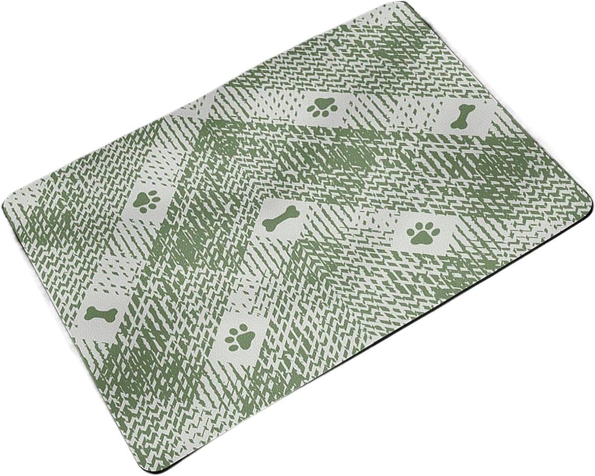 Voedermat Huisdieren - Placemat Voerbak - Schoon Eten - Antislip Absorberend - 40x60 cm - Groen