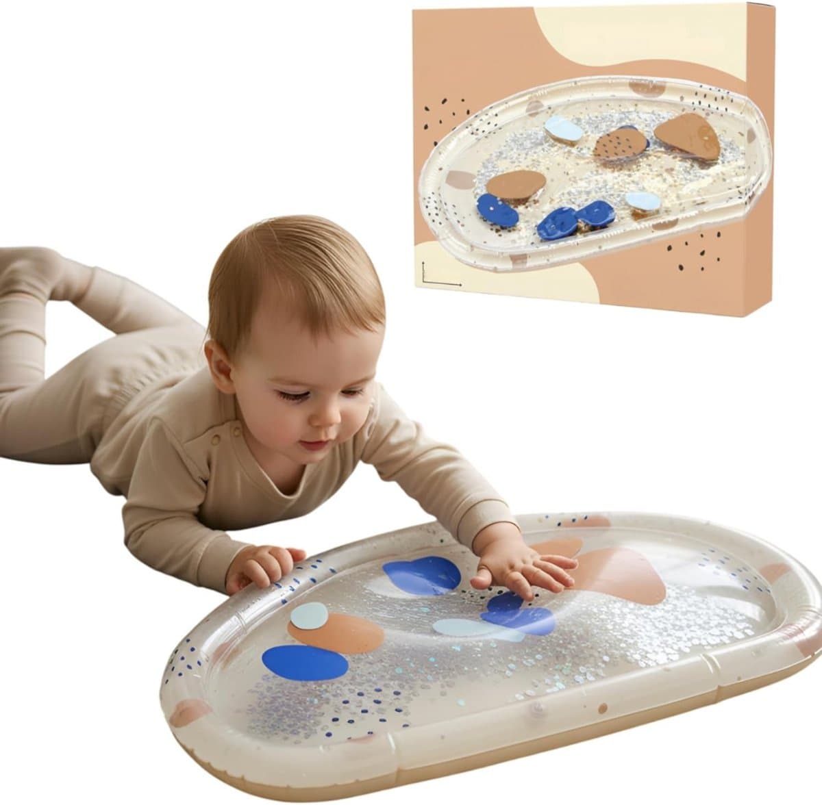 QUOVO® Watermat - Speelmat Water - Waterspeelmat Baby - Bruin -73cm x 42cm x 3cm
