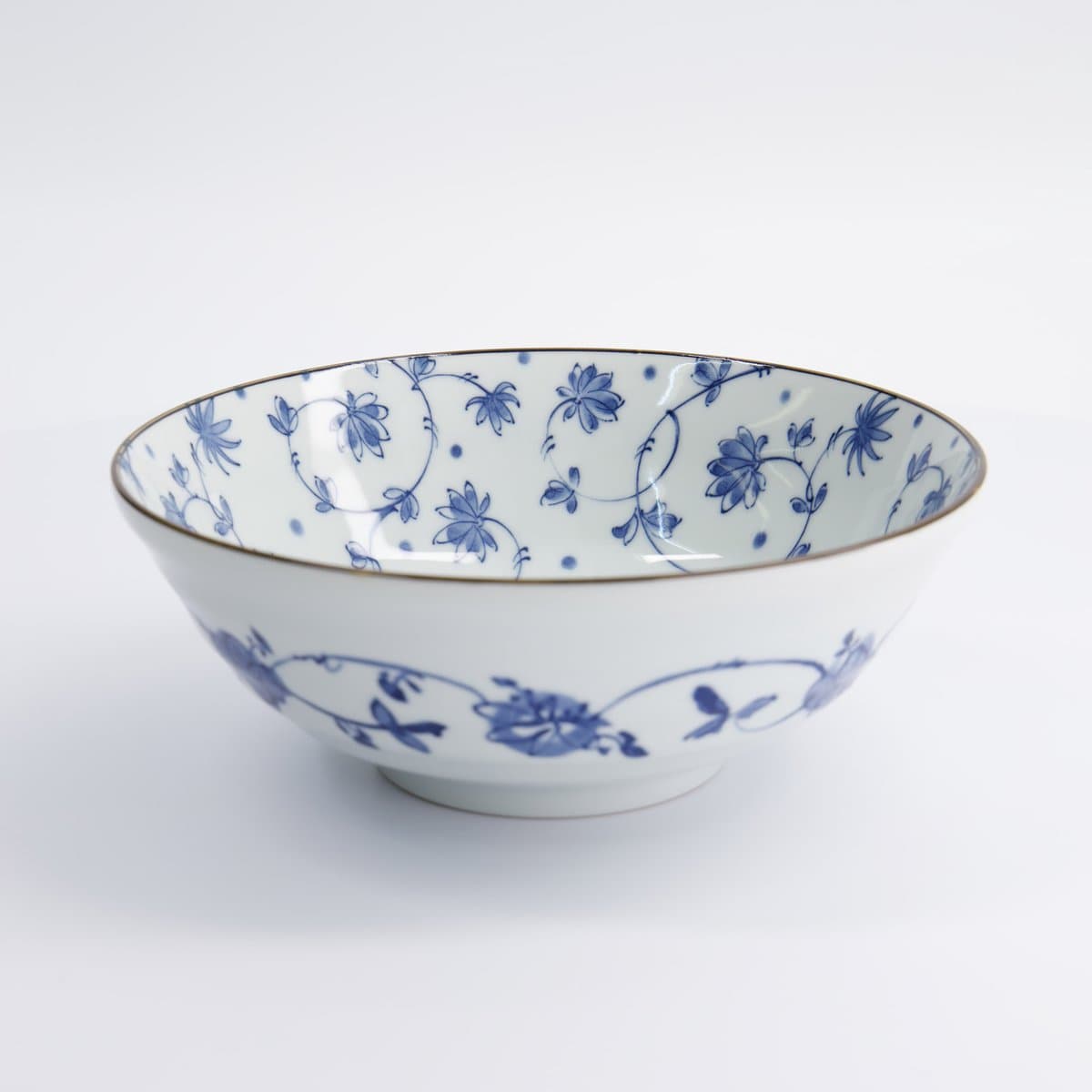 Tokyo Design Studio - Natsu Karakusa Ramen Kom - Blauw/Wit - 1000 ml - 21 x 7,8 cm