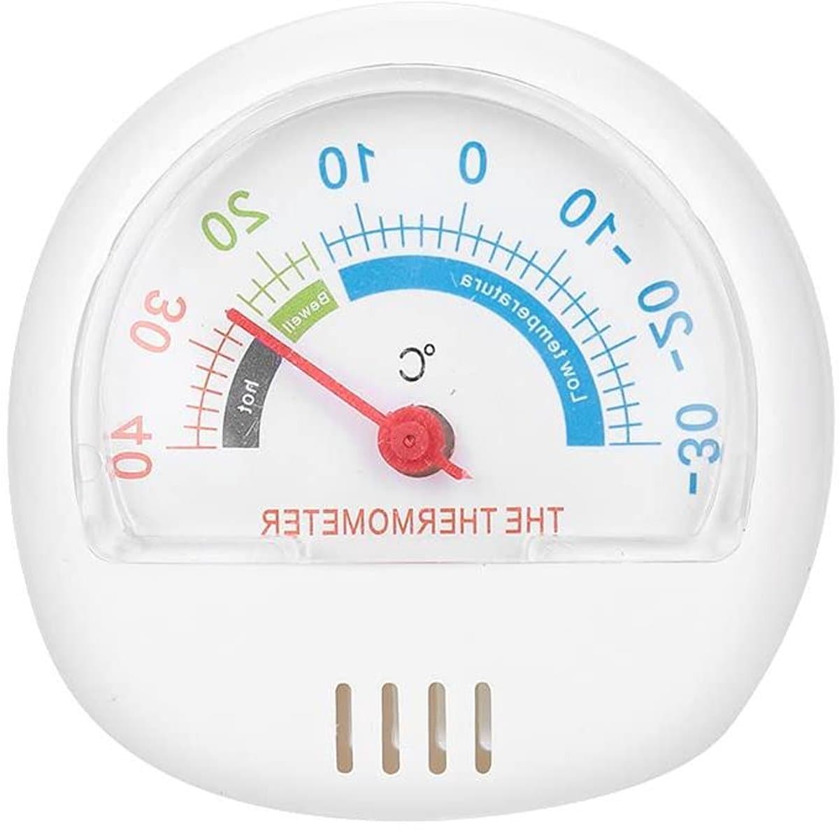 Koelkast Thermometer - Vriezer Meter - Voedsel Opslag - Grote Wijzerplaat - 6 cm - Wit