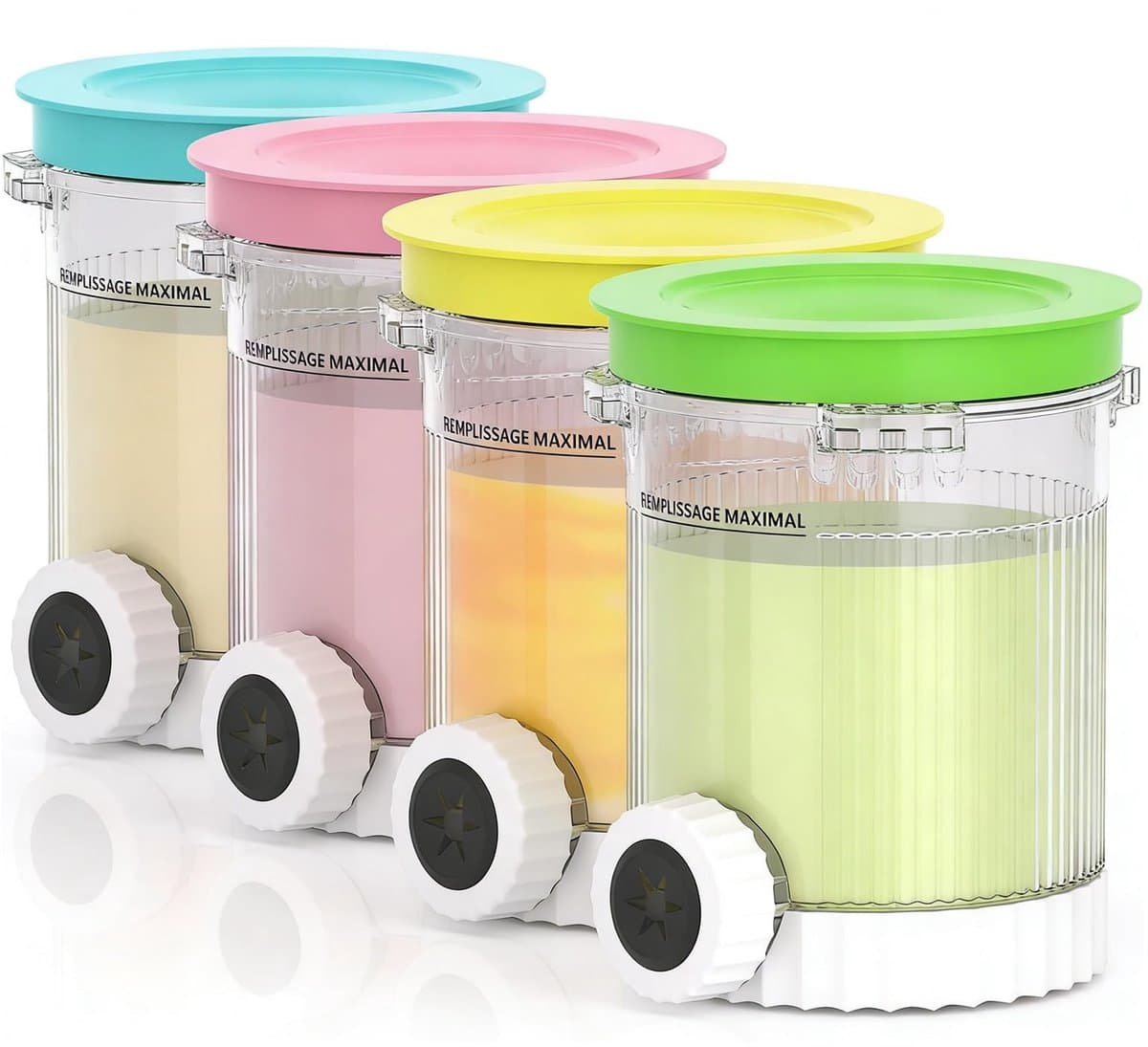 Dailygoods- Ijsbakjes 480 ml - Herbruikbaar - BPA-vrij - Vriezerbestendig - Luchtdicht - Perfect voor Desserts - Voedselopslagbakjes