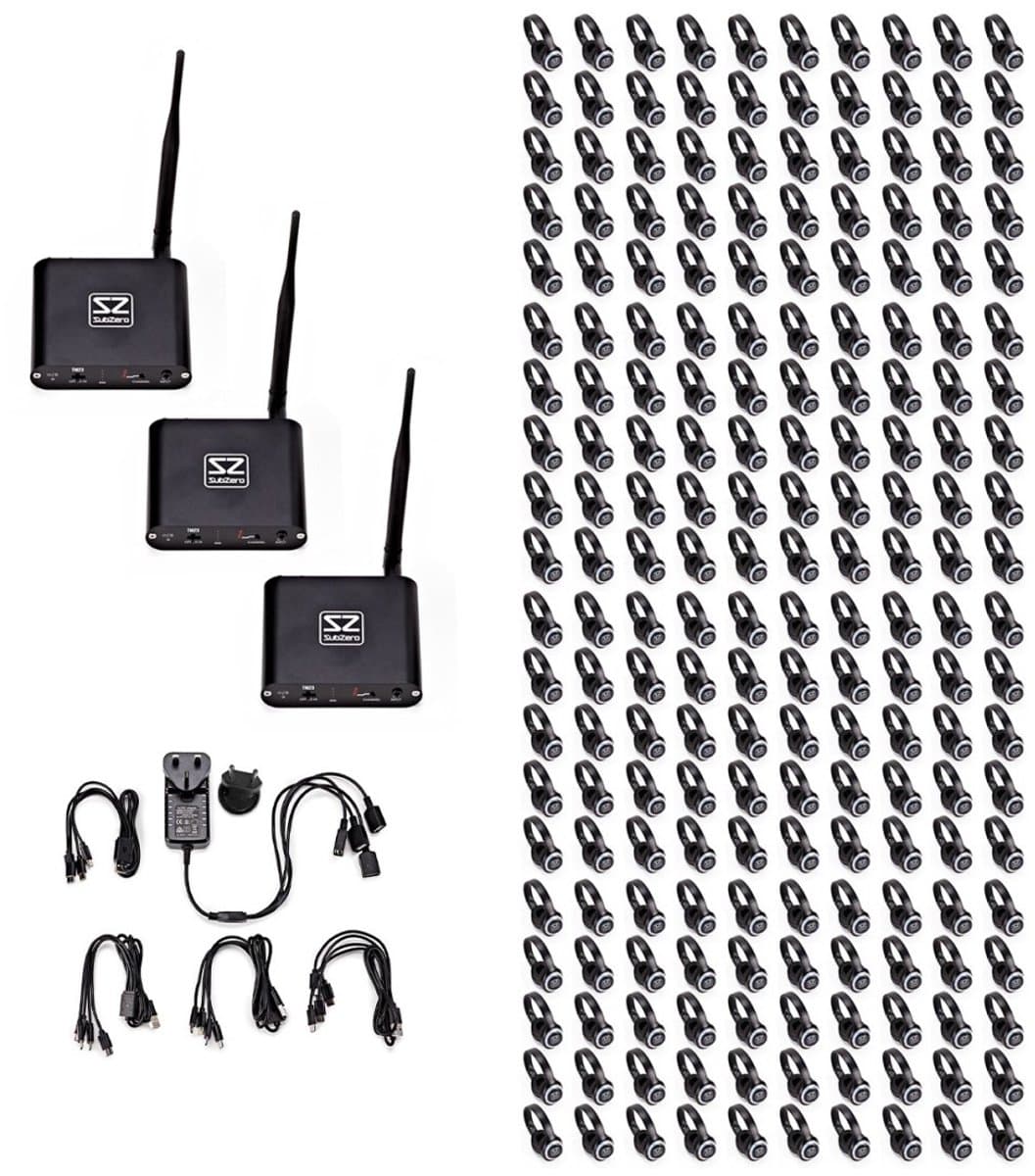 SubZero UHF Silent Disco-systeem, 200 stuks