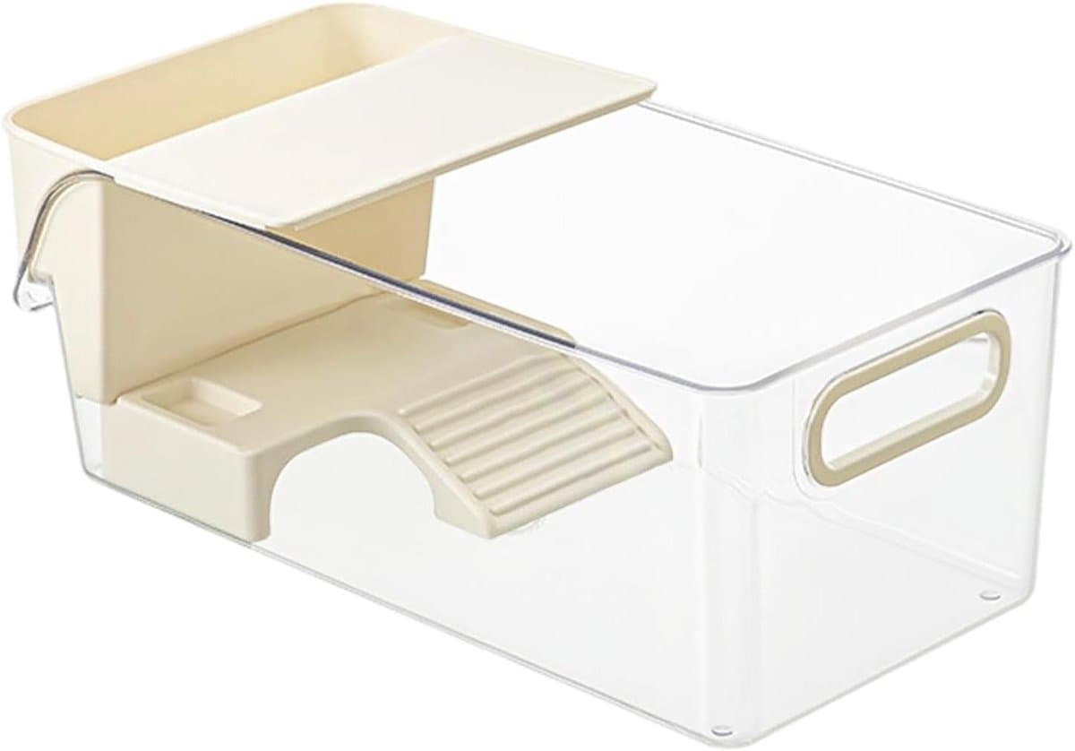 Schildpadbekken - Reptielenbak - Dierenverblijf creëren - Met zonplek - 37x18.9x13 cm - Transparant
