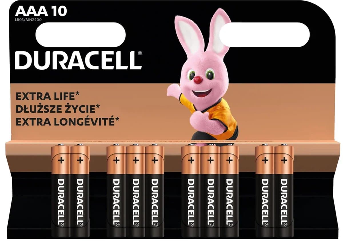Duracell Basic MN2400 LR03 AAA Alkaline Batterijen 10 Stuks