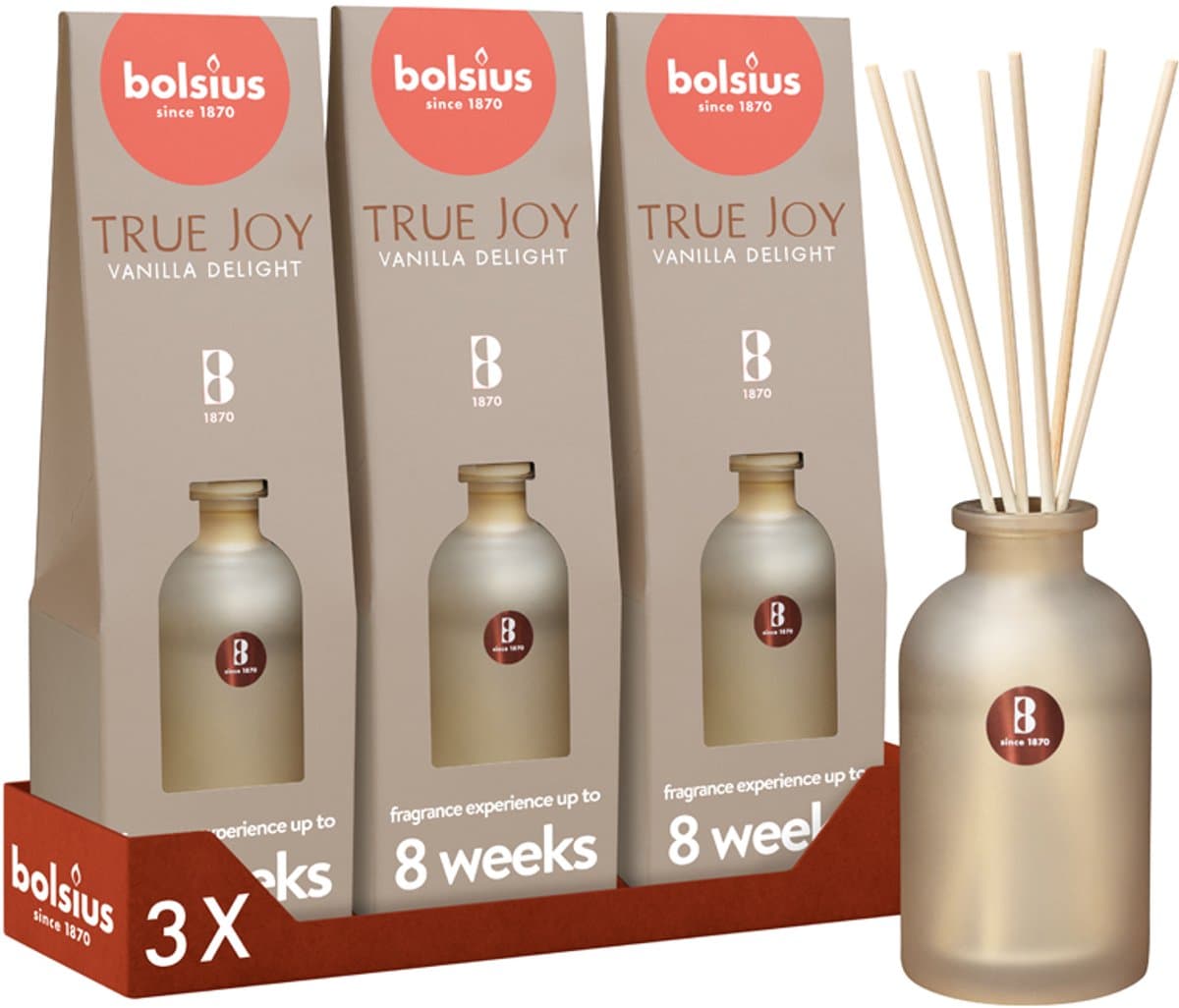 Bolsius - Geurstokjes True Joy - Vanilla Delight - 3 Stuks - 80 ml