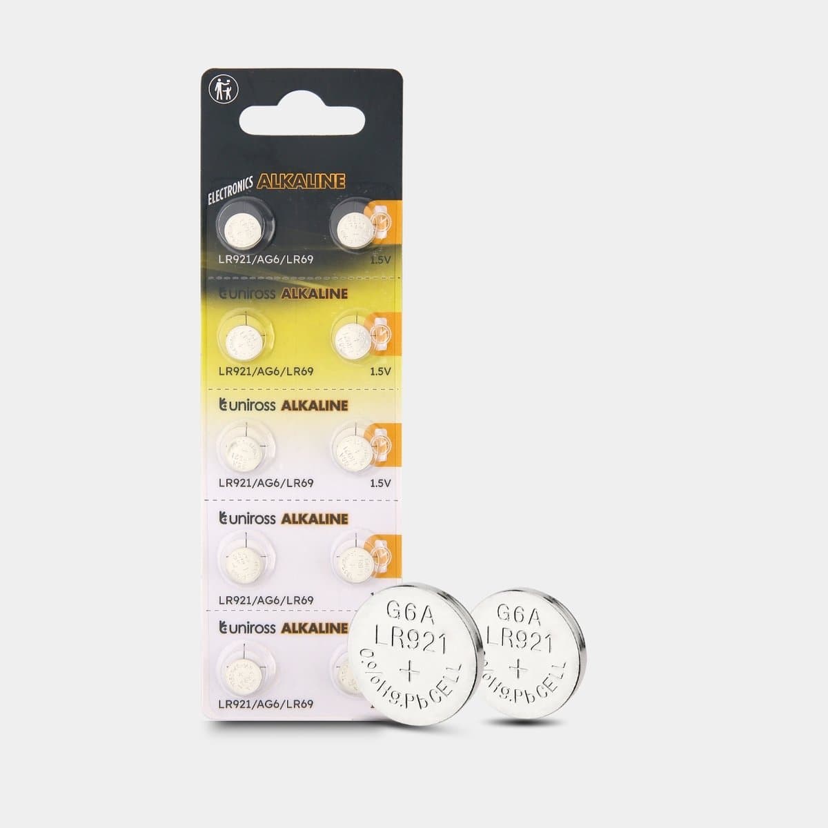 Uniross Alkaline Coin Cells AG6 10 pack