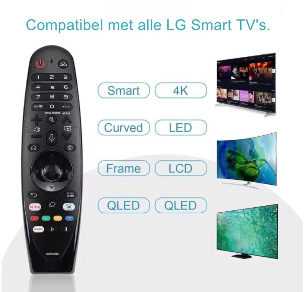Togadget® - LG Magic Remote Vervangende Afstandsbediening voor LG Smart TV – Compatibel met AN-MR650 / AN-MR650A / AN-MR650B / AN-MR600 / AN-MR18BA / AN-MR19BA – LG TV Remote Control