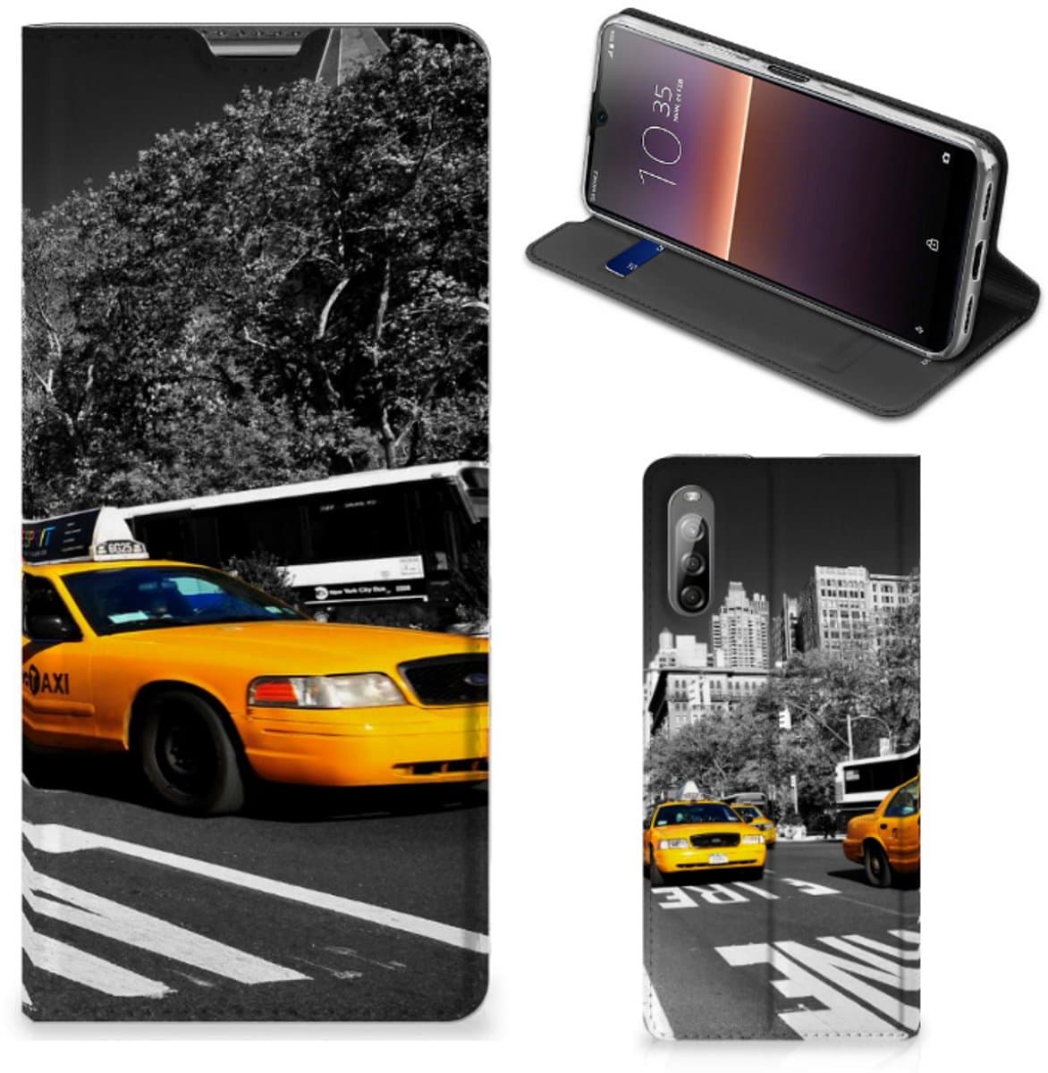Book Case voor Sony Xperia L4 Book Cover New York Taxi