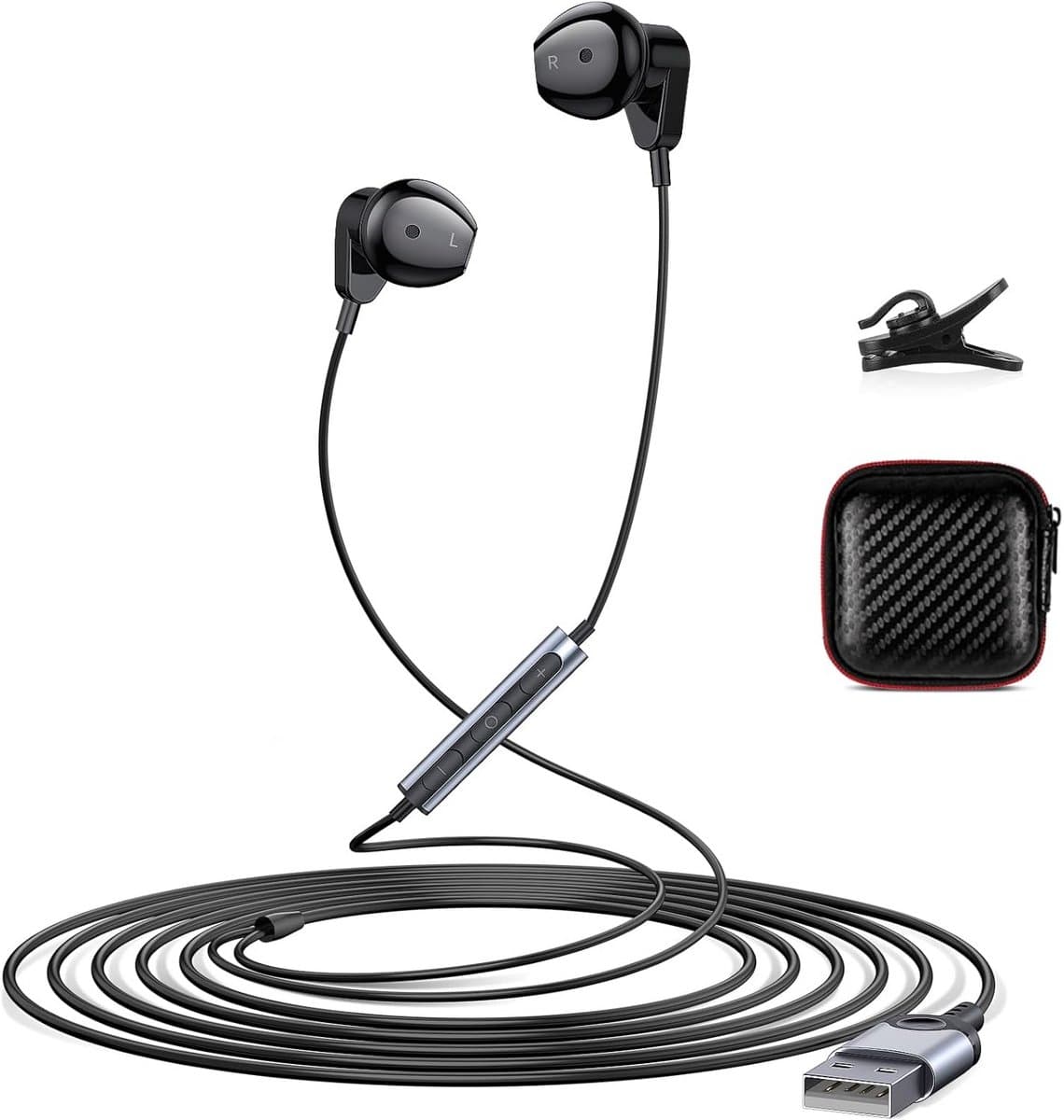 USB-headset met Mute Functie en Audiobediening voor PC en Laptop