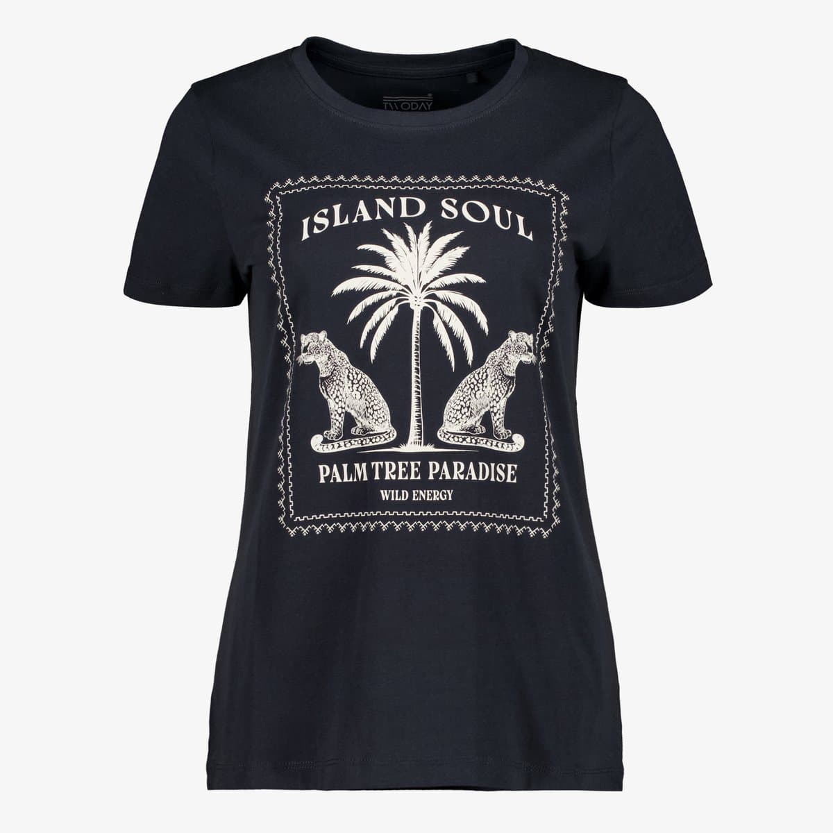 TwoDay dames T-shirt met opdruk zwart - Maat XXL
