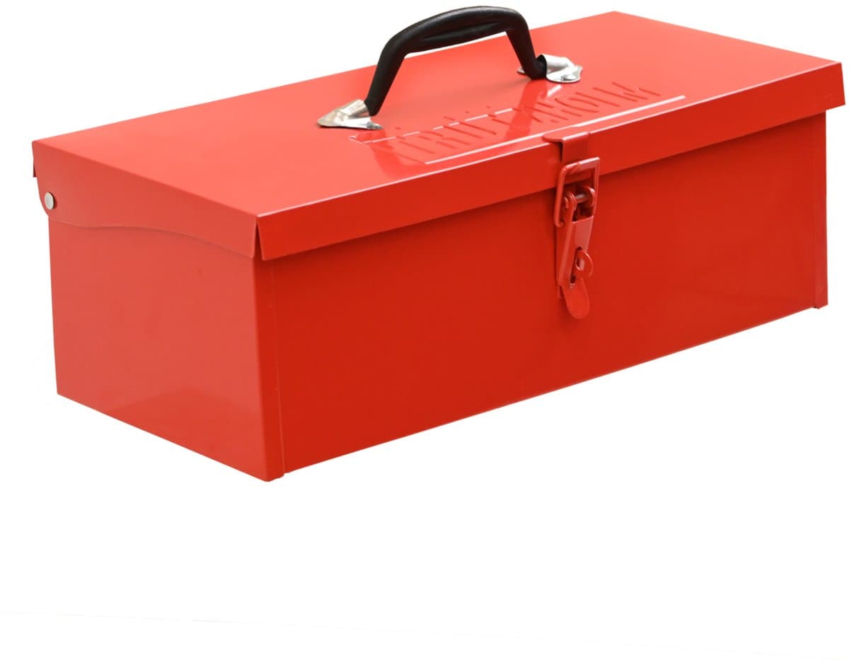 TRUTZHOLM - Gereedschapskoffer - 38 x 16 x 12,5 cm - Inhoud ca. 7,5 L - Afsluitbaar Vak - Inklapbare Draaggreep - Rood