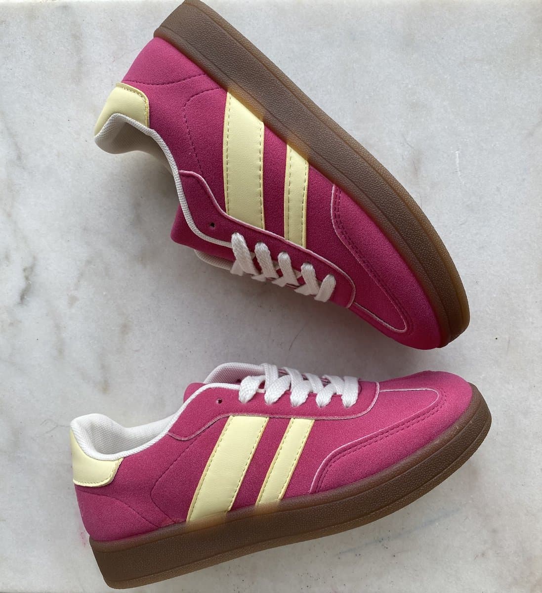 Damessneaker Pippa fuschia/geel maat 39