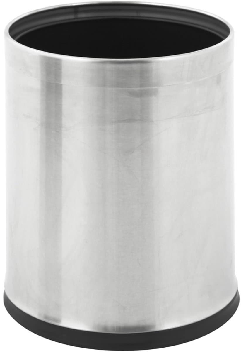 V-Part - Dubbelwandige papierbak mat RVS rond - Stainless steel - mat RVS - Prullenbak