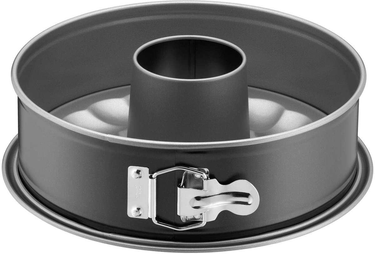Crrynuo Bakvorm Set - 24cm Ronde Springvorm + Schoorsteenvorm - Mat Zwart - Keramische Anti-Aanbaklaag - Ovenbestendig Tot 230°C - Voor Cake & Taart