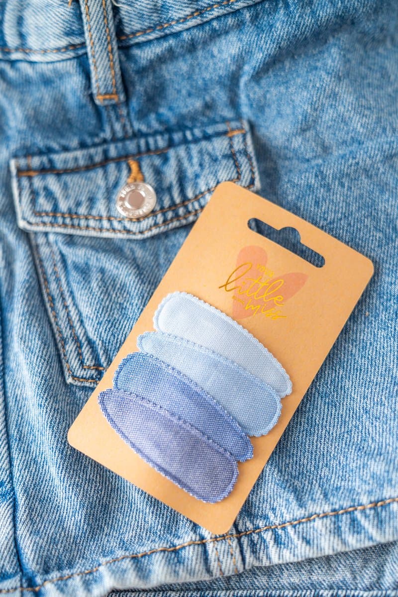 Haarspeldjes met stof - denim