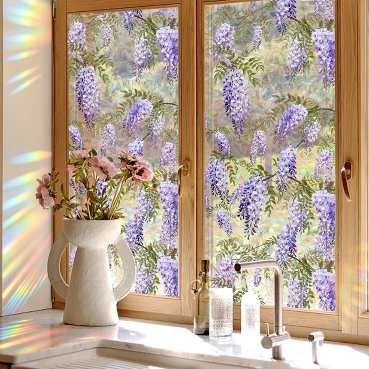 CLGP® Raamfolie Glas in Lood - Zelfklevend - Antieke Look - Transparant
