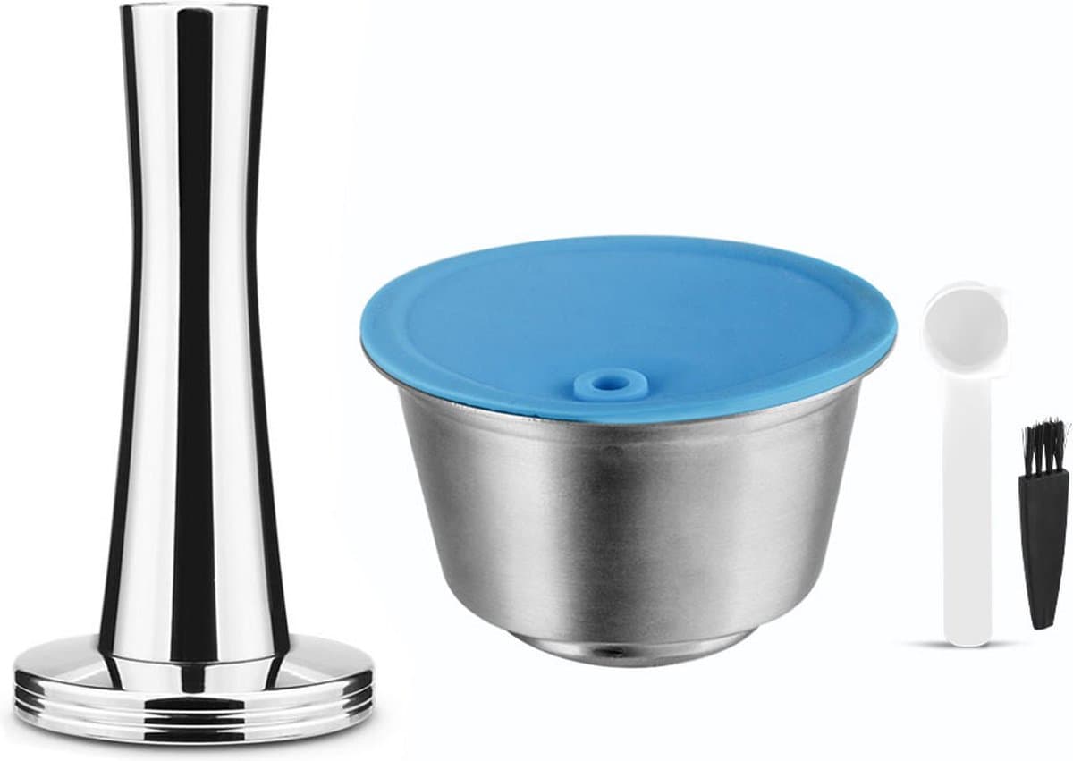 Hervulbare koffiecup geschikt voor Dolce Gusto compatibele machines - Dolce Gusto Capsule - RVS - 1 cup + stamper