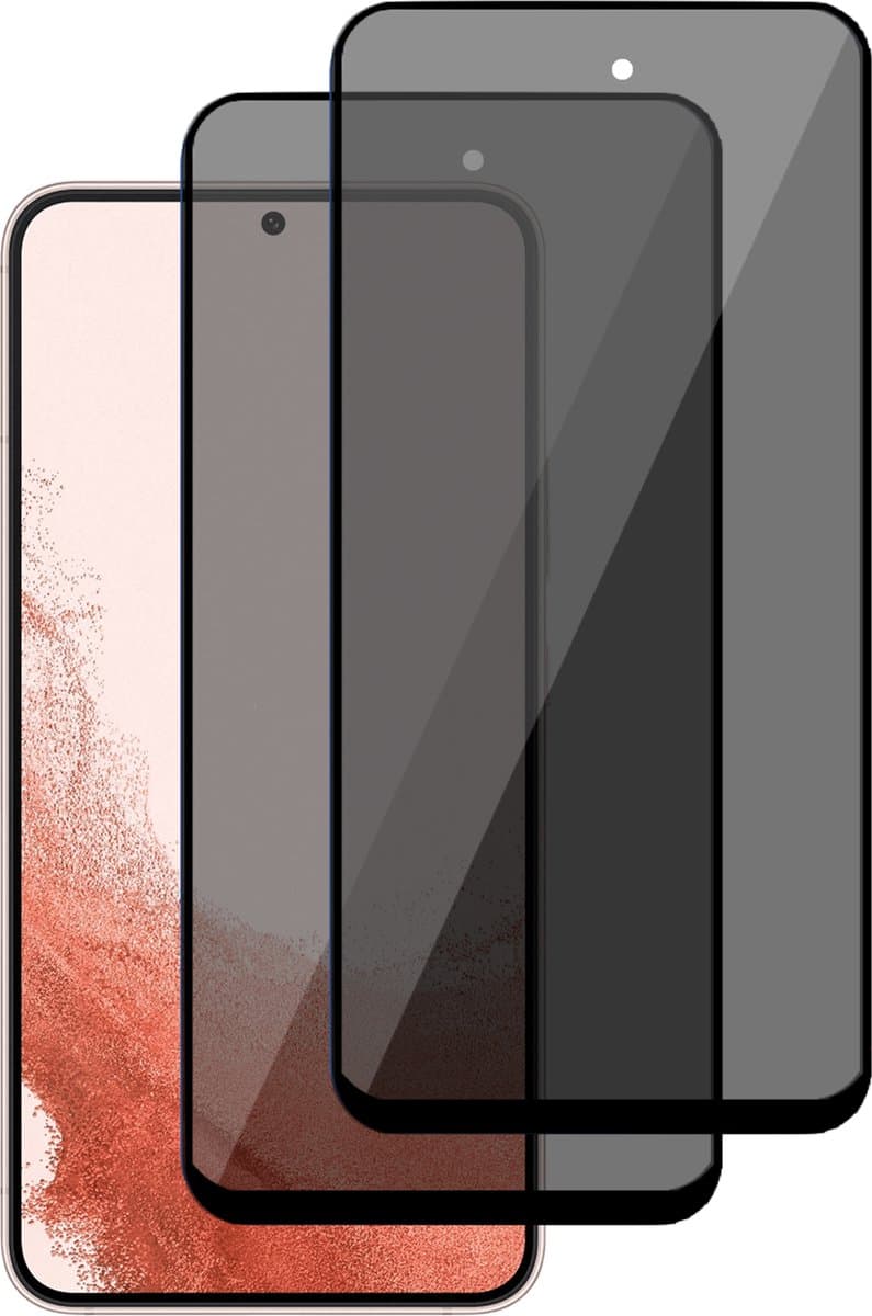 Privé Screenprotector geschikt voor Samsung S22 – Privacy Screen Protector Tempered Glass - 2 Stuks